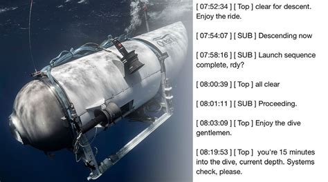 titan sub transcript|Final messages revealed from the Titan sub before。